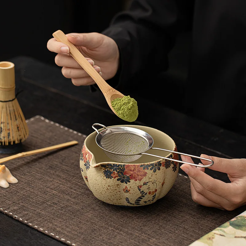 Japanese Flint Matcha Making Set 2-8PCS Bamboo Matcha Brush Exquisite Bowl Box with Whisk Sumptuous Tea Tools Gifts
