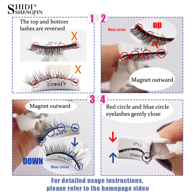 Reusable Magnetic Eyelashes 1 Pair Natural Curly Fluffy Magnetic False Eyelashes No Glue Needed Lashes Makeup with Tweezer Set 5