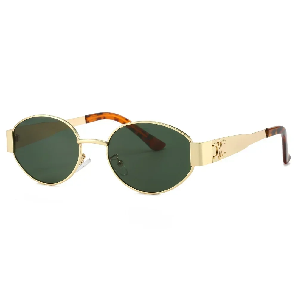 Luxury Metal Brand Sunglasses for Men and Women Unisex Designer Fashion Sun Glasses Oval Unisex Stylish Eyewear Shades UV400 2