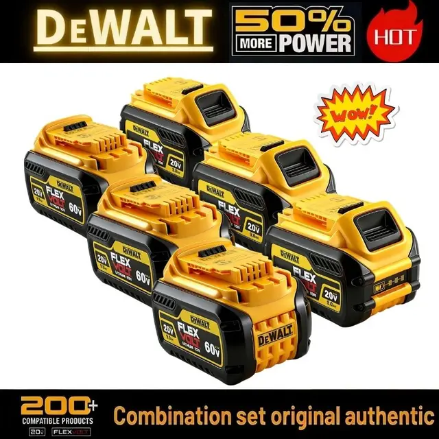 Batterie de remplacement 100% originale 20V 6.0Ah MAX pour outils électriques DeWalt DCB184 DCB181 DCB182 DCB200 20V 5A 6A 18Volt 20v. 1