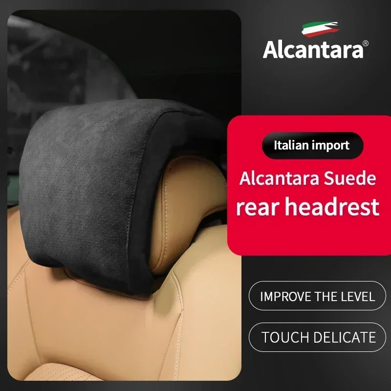 

Universal Car Interior Headrest Neck Pillow Alcnatara Suede Seat Head Rest Support Neck Protector Cushion With Adjustable Straps