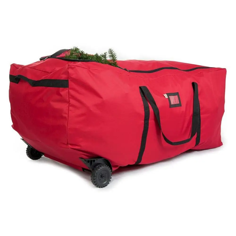 

Rolling Christmas Tree Storage Bag with Wheels Fits up to 9ft Trees Compression Straps U-Shaped Zipper Reinforced Carrying