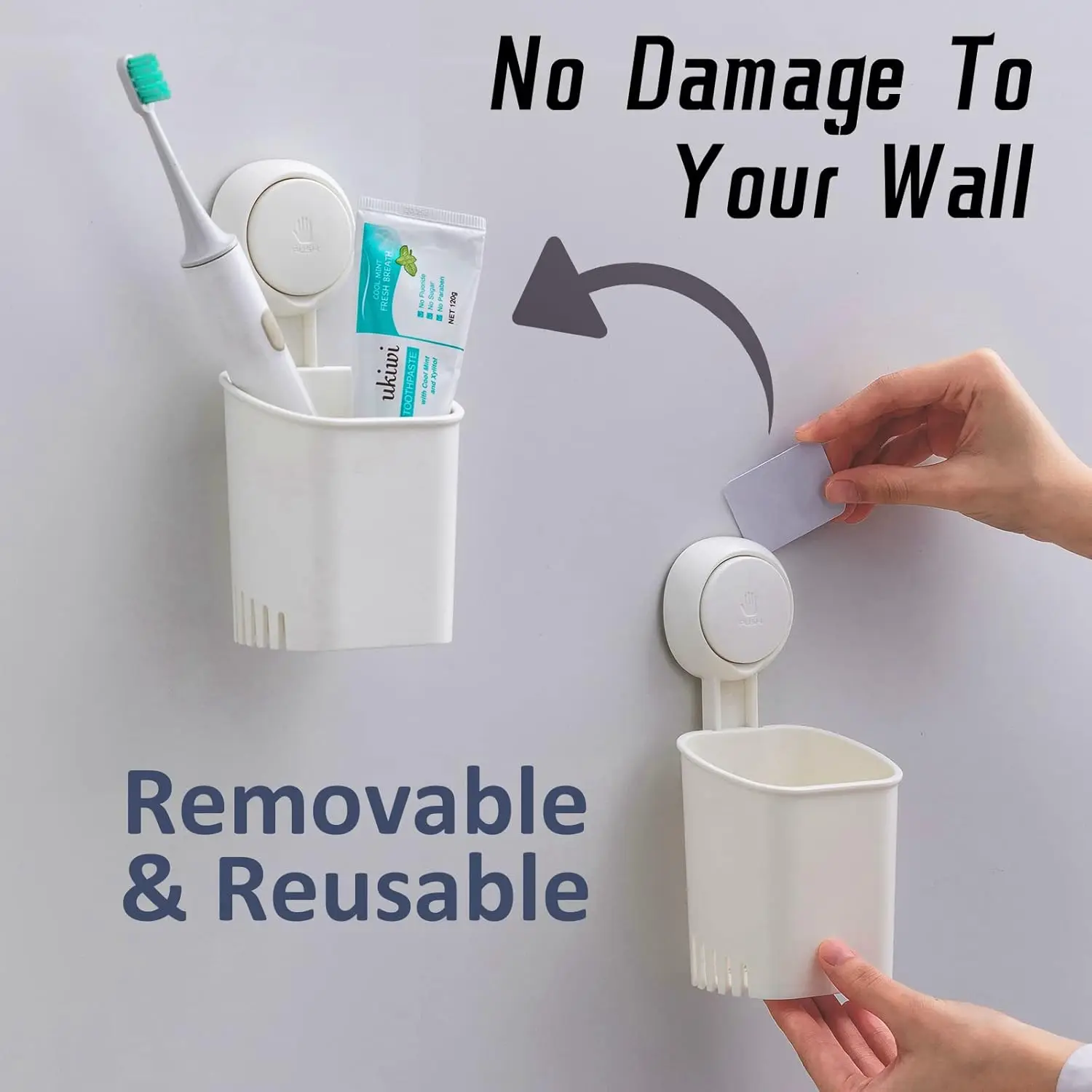 TAILI Wall Mounted Toothpaste Holder Drain Rack Toothpaste Toothbrush Storage Rack Bathroom Daily Necessities Organizer