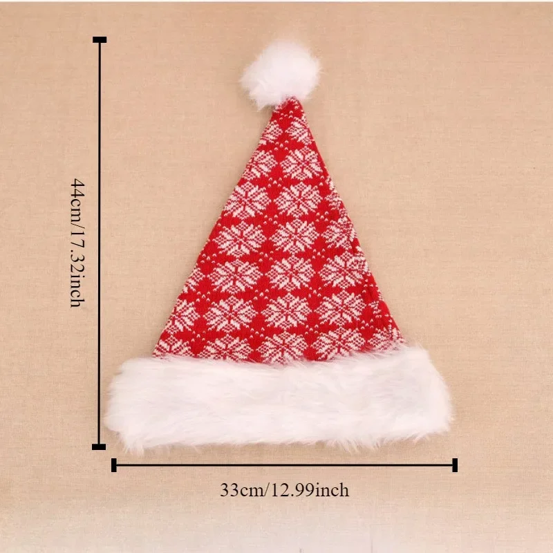 1PC New Christmas Hat, Thickened Version, Striped Santa Hat, Unisex, Fashionable Winter Warm Hat, Christmas Decoration