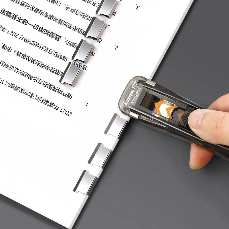 Guangbo Mini Pusher Office File Small Clip Test Paper Artifact Bookbinding Metal Nail Bill Book Booster Swallowtail Stationery book binding supplies staples office supplies binder clip