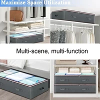 1PC Underbed Quilt Clothes Storage Bag Foldable Clothes Storage Bag Transparent Dustproof Multifunctional Travel Dormitory 2