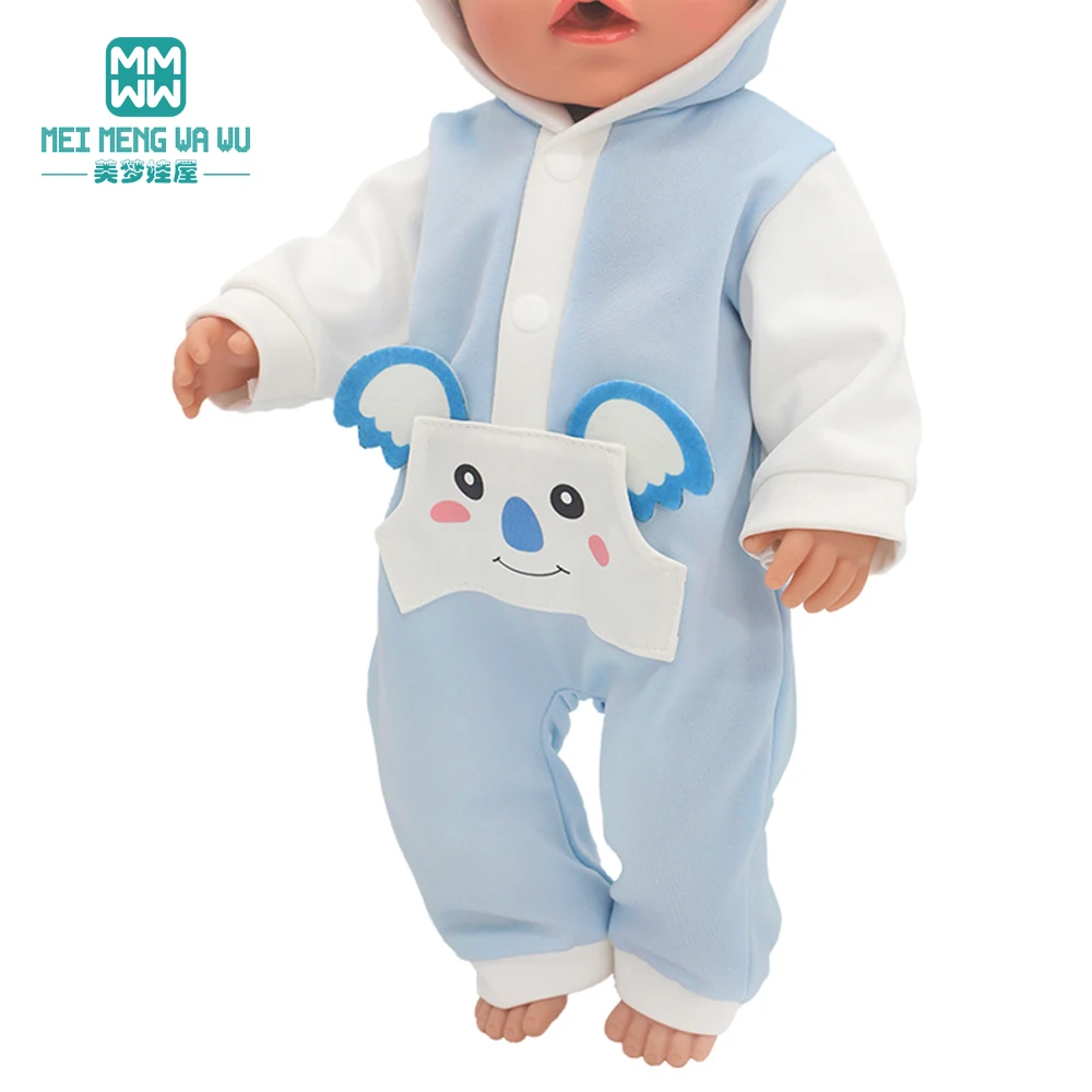 Kleidung für Puppen, passend für 43–45 cm große Spielzeug-Neugeborenenpuppen, Accessoires, modischer Strickanzug, Cartoon-Anzug – Detail 5