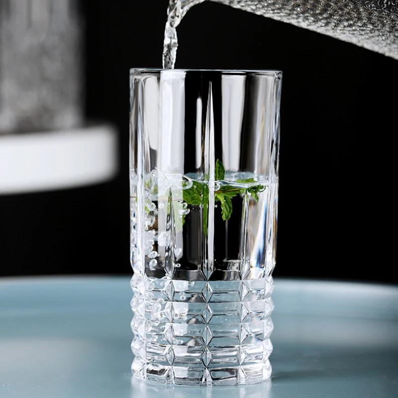 315ml/400ml Stripe Drinking Glasses Transparent Coffee Cup Wine Glass Water Bottle Milk Cups Glasses Drinkware Teacup Yogurt Cup