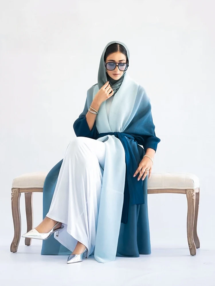 Arabic Clothes Woman Luxury Causal Print Long Coat For Muslim Women Abaya Butterfly Dubai Ramadan 2025 Femme Plus Size Clothing - Image 3