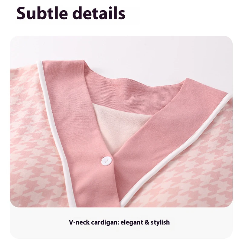 Postpartum Clothing with Chest Cushion Autumn Postpartum Women Pajamas Maternity Ladies Breastfeeding Clothes Pregnancy Homewear - 2