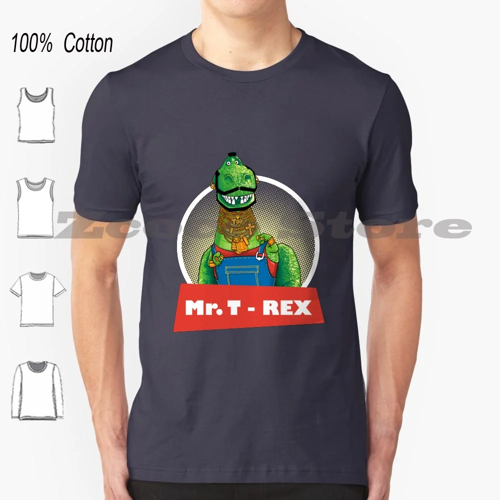 T-Shirt Mr. T-Rex 100% Cotone Uomo Donna Modello Personalizzato Ateam The A Team Woody Buzz Lightyear Mr T Pixar