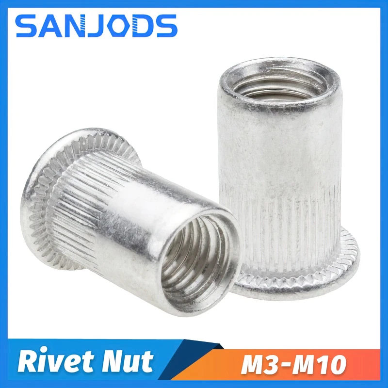 30/50pcs Rivet Nuts Aluminium Profile Flat Countersunk Head Rivnut
