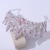 Gold Color Champagne Royal Queen Rhinestone Wedding Crown for Women Crystal Banquet Tiara Party Costume Hair Jewelry Accessories - Image 4