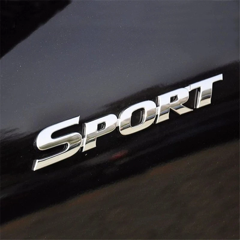 Chrome Logo Car Sticker SPORT Emblem Badge Door Decoration Decal for Toyota Highlander BMW HONDA VW KIA Opel Hyundai Styling |