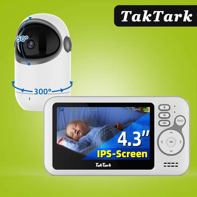 4.3 Inch Wireless Video Baby Monitor With Remote Pan Tilt Camera Two Way Intercom Auto Night Vision Kids Security Surveillance 1