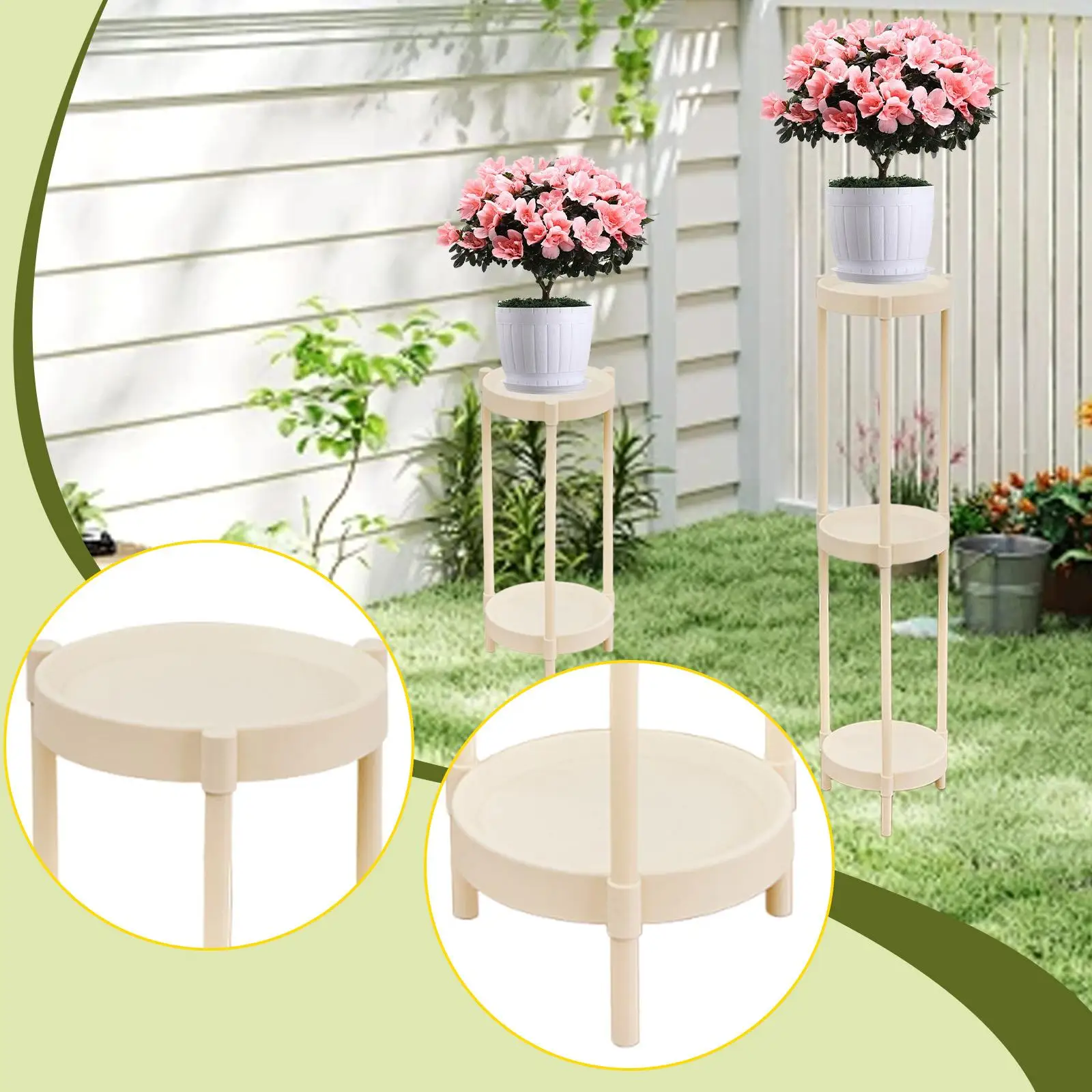 Plant Stand Home Decor Fashion Versatile Flower Corner Rack Potted Plant Holder Potted Display Rack for Home Yard Office Kitchen