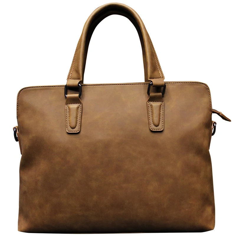 Men Vintage Business Leather Briefcase Travel Tote Laptop Bag