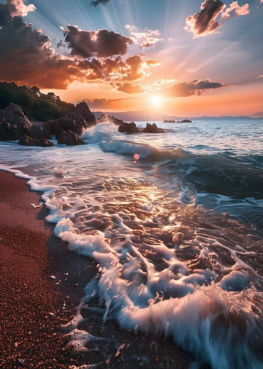 Natural Scenery Landscape Canvas Art: Sea, Mountains, and Rivers Poster