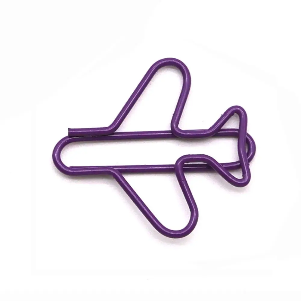 10 Pieces Metal Airplane Shape Office Paper Clips