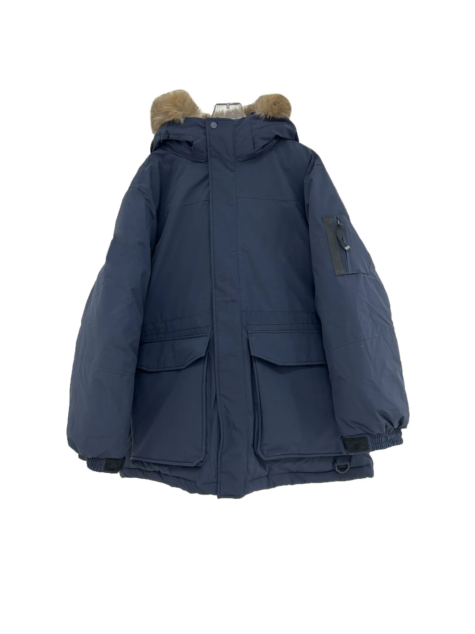 

Down jacket hooded short loose shape solid colour zip design warm and comfortable 2023 winter new 1220