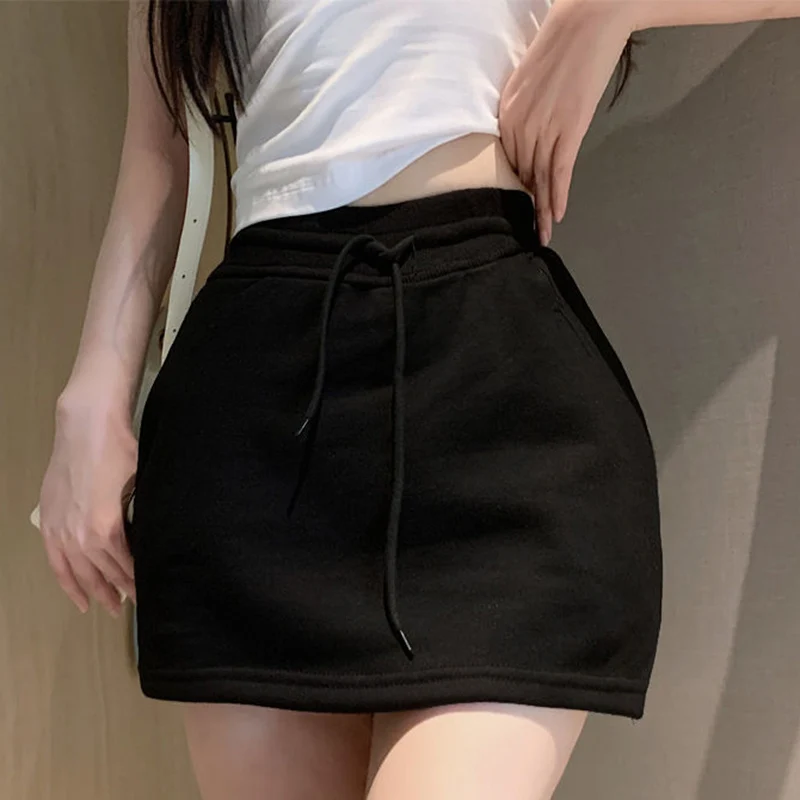 2024 New Summer Women Leisure Sports Versatile Mini Skirts Girls Concise Solid Color Dress Female Hotsweet Slim Elastic Skirts 6