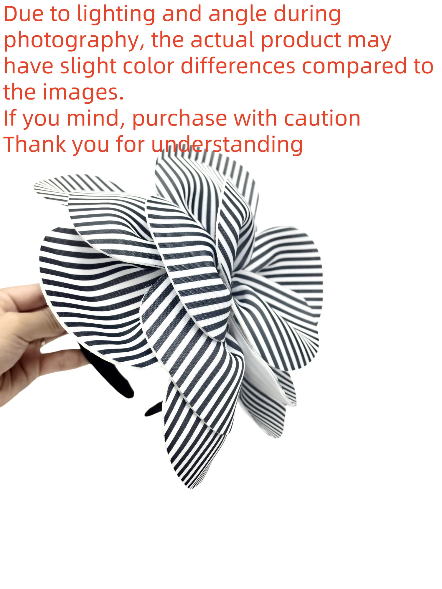 Neues Design Streifen Rose Blume Kopfschmuck Fascinator Hut Frauen Hochzeit Tea Party Haarschmuck, Kentucky Derby Braut Stirnband – Detail 1
