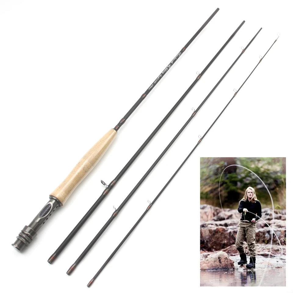 8ft 9ft Fly Fishing Rod Carbon Fiber Cork Handle 4 Section Lightweight  Pikes Fish Trout Pole Lake River Stream Fly Rod Pesca - Fishing Rods -  AliExpress