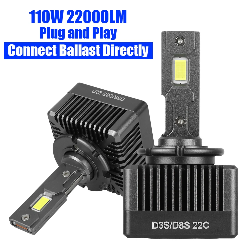 

D2S D4S Car Lights Super Bright Hid 110W 22000Lm 1:1 Xenon Mini Canbus D2R D4R D5S D8S Auto Bulbs D1S D3S Led Headlight