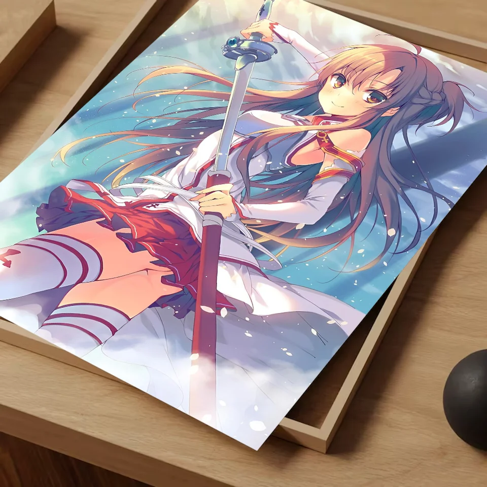 Sword Art Online Asuna Anime Posters Sticky Whitepaper Sticker DIY