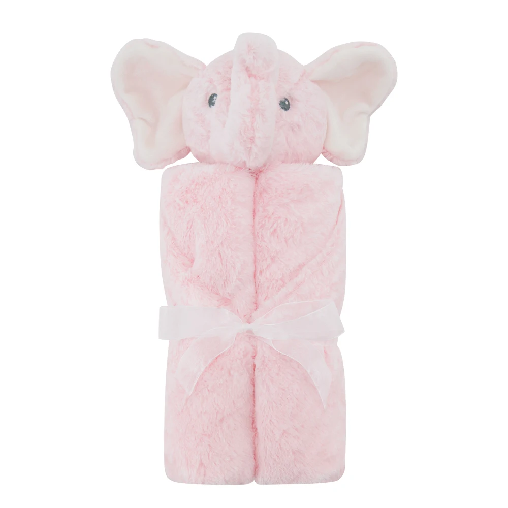 

KAVKAS Baby Blanket Soft Fleece Baby Boys Girls Blankets 2 Layers Pink Elephant Sleeping Warp Swaddling Infant Bedding Stuff