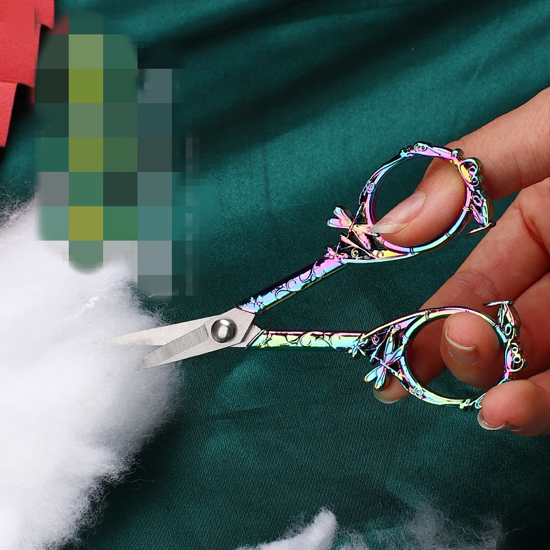 Description Picture 6 of item1Pcs Stainless Steel Sewing Scissor Dragonfly Vintage Scissors Fabric Cutting Cross-stitch Embroidery Retro Zakka Tailor Thread