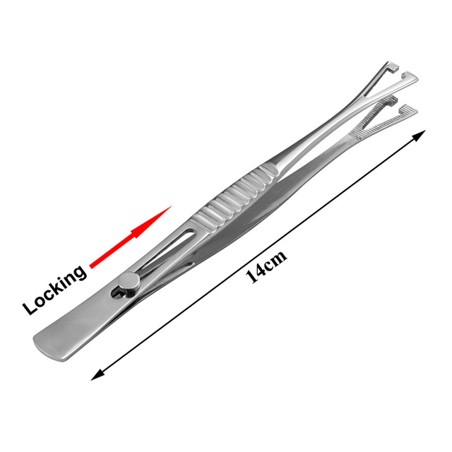 Sterile Surgical Steel Dermal Anchor Holding Tool Plier Tweezer Clamp Professional Disc Forcep Body Piercing Equipment 3-5mm