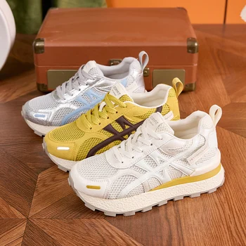 AUTUSPIN Summer Sports Shoes Women Retro Breathable Mesh Sneakers Outdoor Casual Leather Footwear Walking Hiking Female Shoes 4