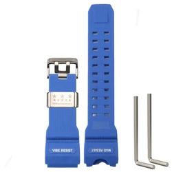 Rugged Black Waterproof Replacement Strap with Stainless Steel Loop - 8 - GWG - 1000 (Blue S 8)