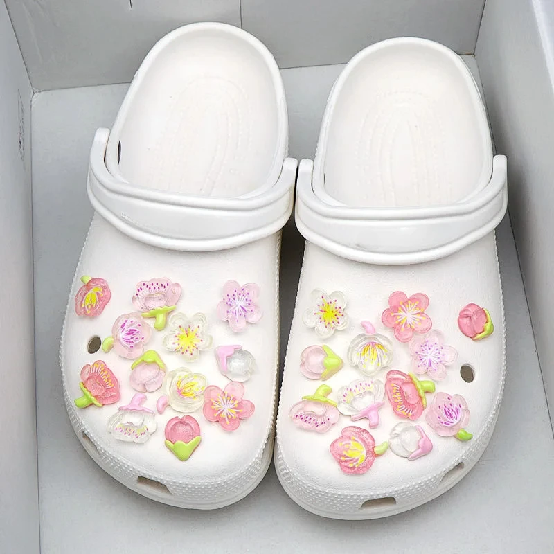 Lot De 22 Breloques De Chaussures Brillantes Pour Femme, Papillon, Fleur, Perles, Breloques Décoratives Pour Sabots, Chaînes De Chaussures, Bijoux De Créateur, Accessoires De Chaussures Pour Filles