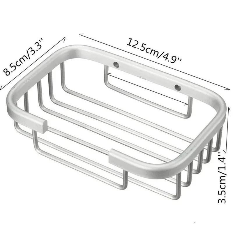 Description Picture 5 of item1pc Stainless Steel Soap Dishes Wall Mounted Shower Soap Holder Bathroom Storage Box Container Soap Dish Basket Tray Rack