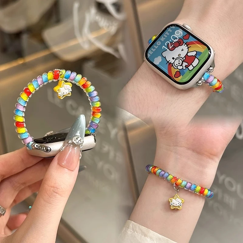 สายรัดข้อมือแฟชั่นสำหรับ Apple Watch ยืดหยุ่น ใส่ได้ทุกขนาด