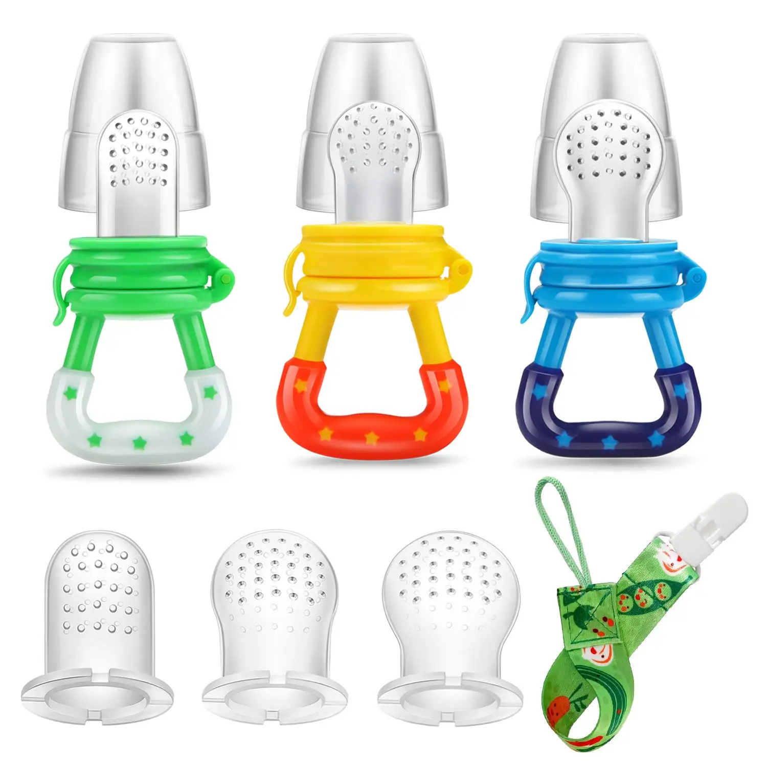 

2023New Baby Fresh Fruit Food Feeder Nibbler Pacifier Training Massaging Toy Teether Food Grade Safe BPA-Free Silicone Bottle