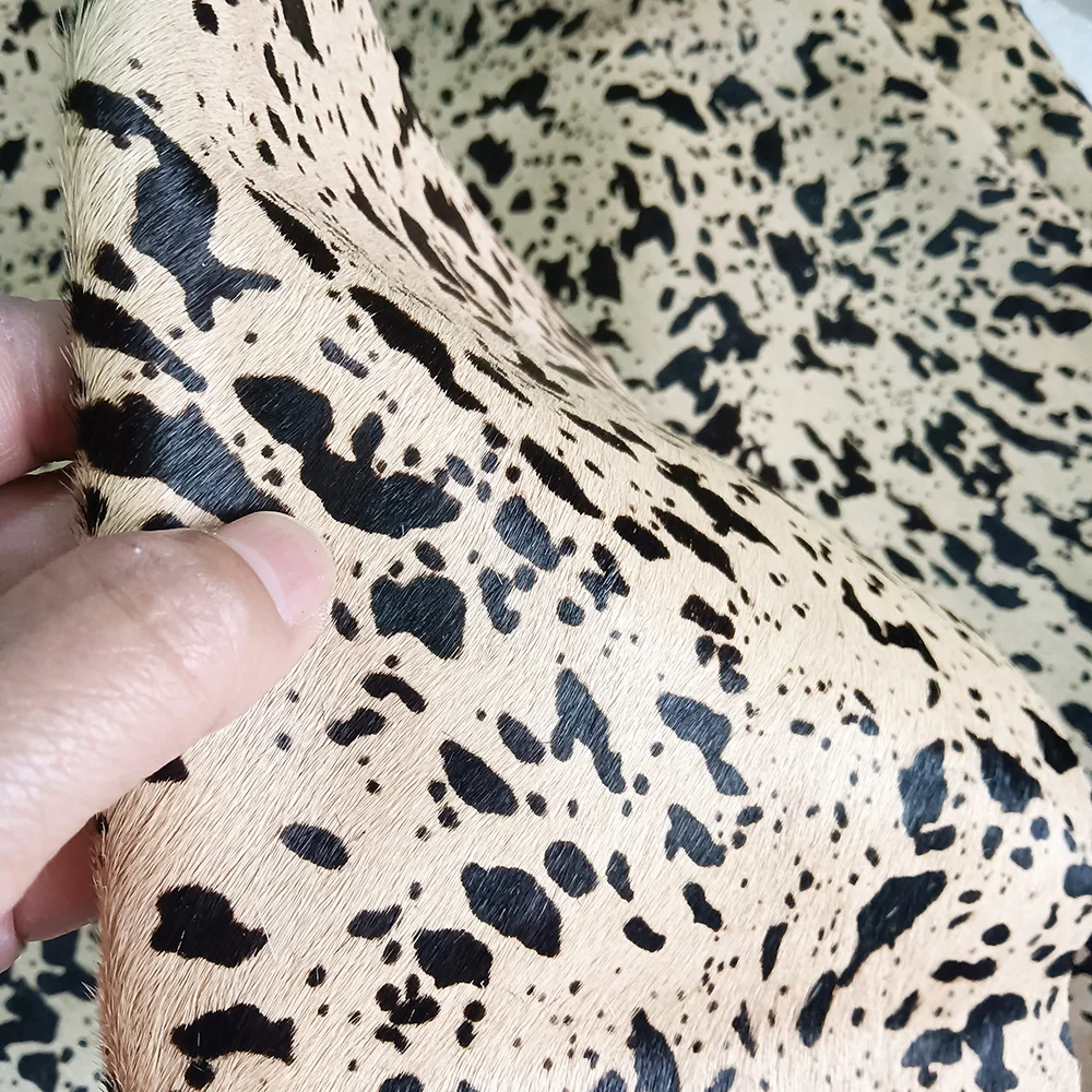 1.2MM Beige Cow Pattern Horsehair Leather Chrome Tanned Leather Head Layer Cowhide Leather