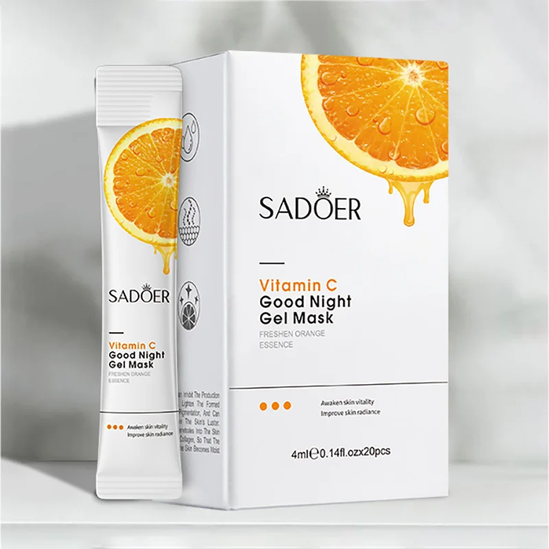 20pcs SADOER Vitamin C Whitening Sleeping Facial Masks Moisturizing Anti-aging Anti Wrinkles Face Mask Skin Care Products