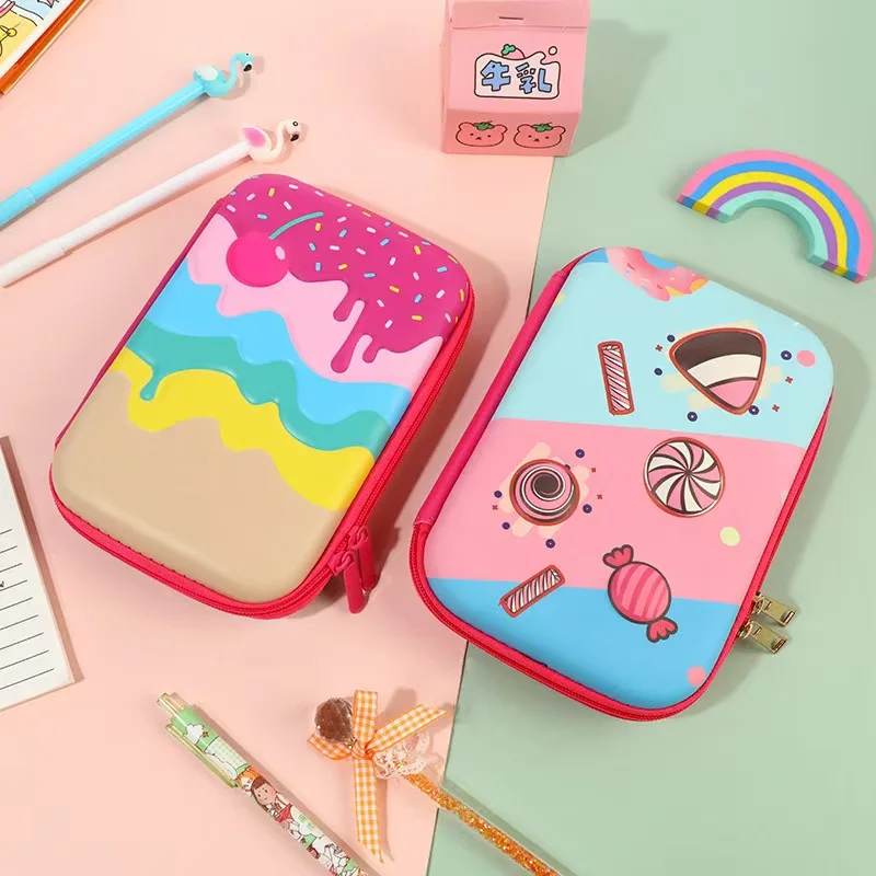 3D Eva Pencil Bag Cute Cartoon Large Capacity Hard Case Kawaii EVA 3D Hard Case Students Stationery box Pencil Strorage Box Gift