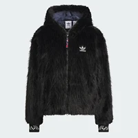 Adidas officiel authentique trois rayures femme fausse fourrure sport mode veste IX4226 4