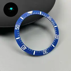 Blue/Green Luminous 38mm Tilted Ceramic Bezel Insert Ring (SUB 8 Ceramic Bezel)