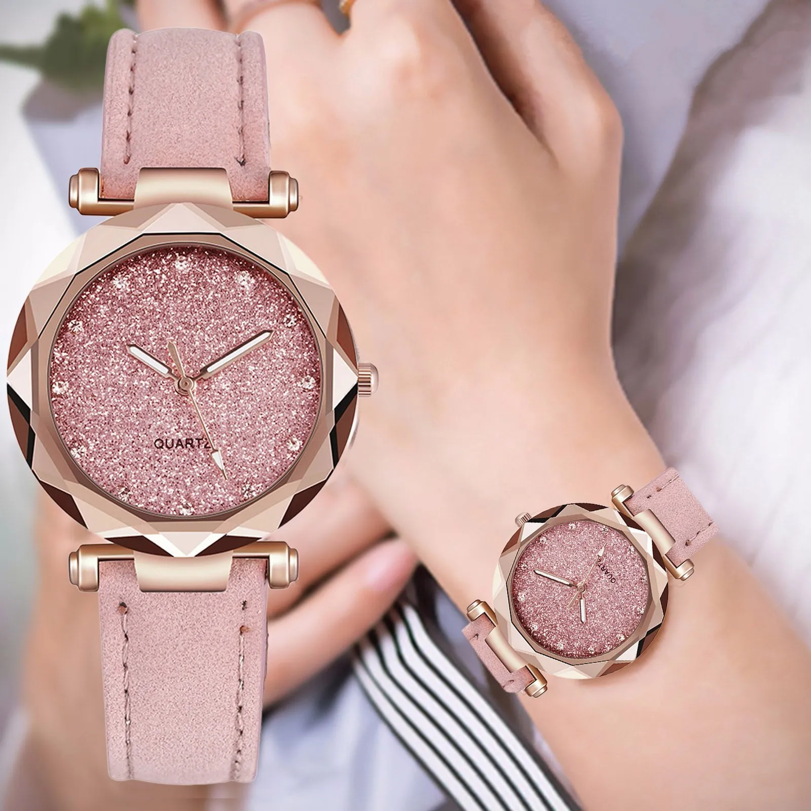 Women'S Watches For Small Wrists Women Belt Scale Dotted Little Watch Watch Frosted Point With Roman Women Relojes Para Mujer - 4