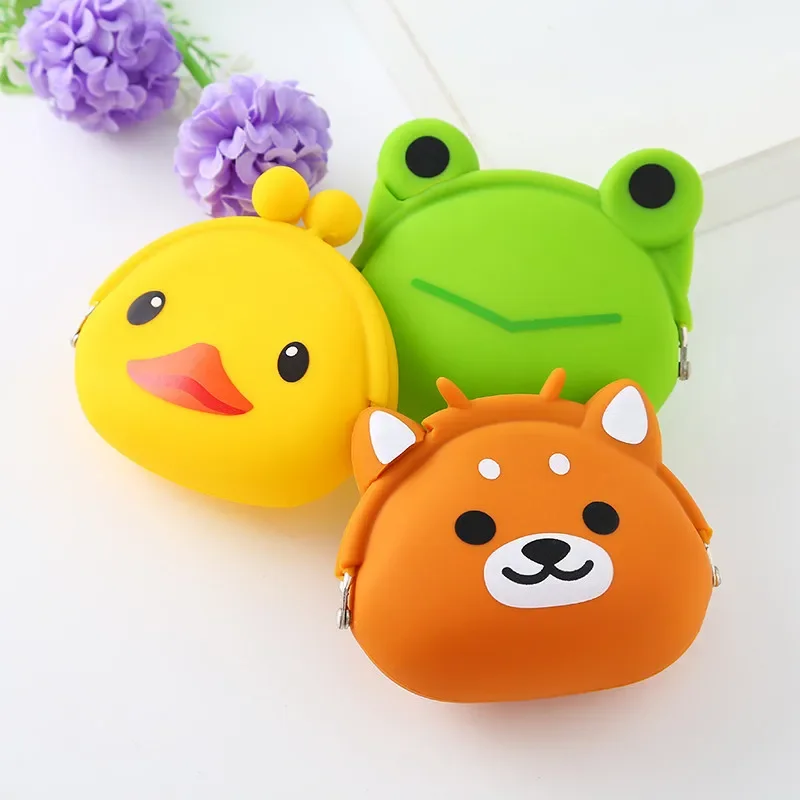 Coin Purse Wallet for Children Mini Purse Female Coin Bag Cartoon Silicone Clutch Bag Pouch