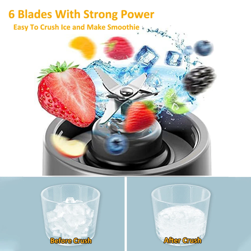 Mini Portable Blender Electric Fruit Juicer Smoothie Orange Fresh Juice Blender Multifunction Rechargeable Portable Juicer Mixer 3