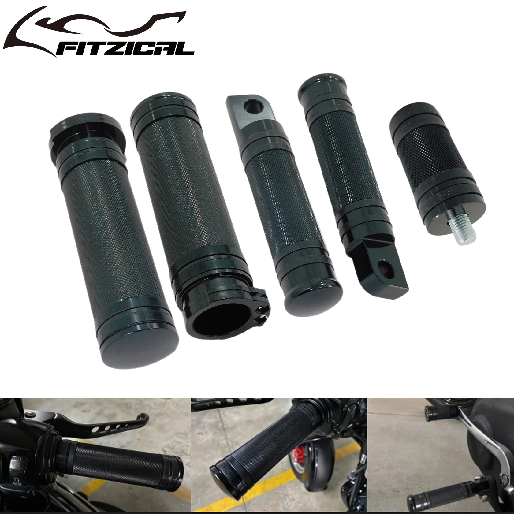 

Motorcycle Handle Bar Grips+Footrest Foot Pegs+Shifter Peg Nail For Harley Sportster Touring Street Glide Dyna Breakout Softail