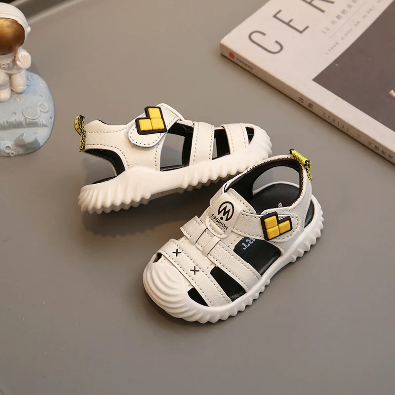 Baby Shoes Boys Sandals Summer Baby Toe Wrap Soft Soled Toddler Shoes 1-2 Year Old Kick Resistant Sandals Beach