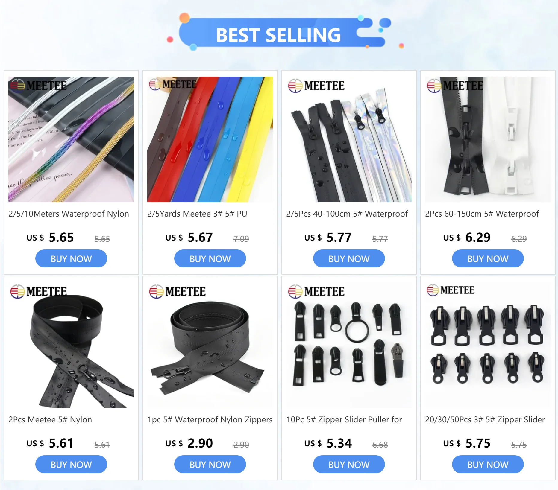 Description Picture 2 of item10Pcs Meetee 3# 5# Zipper Puller Slider for Waterproof Invisible Nylon Zippers Reverse Decorative Zip Head Sewing Accessories