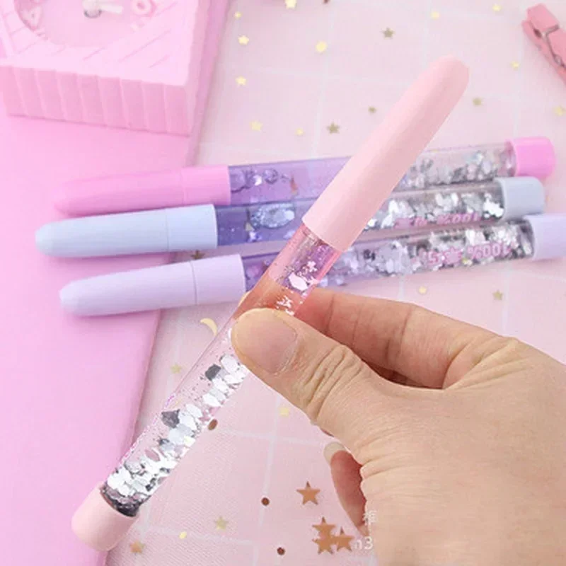 

2Pcs Cute 0.5mm Ballpoint Pen Drift Sand Glitter Crystal Pens MultiColor Creative Ball Writing Kids Gift School Office Supplies